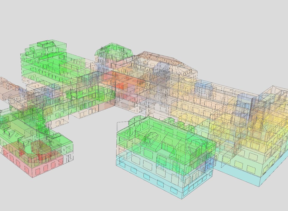 Digitales 3D-Modell eines Bestandsgebäudes